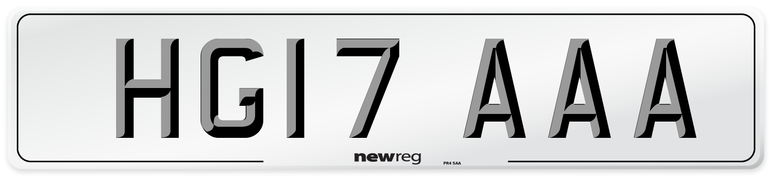 HG17 AAA Number Plate from New Reg